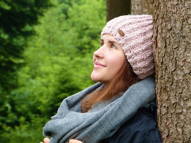 woman, girl, forest bathing