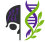 Cortex Cannibal skull-and-DNA logo — half digital skull with violet neural circuits, half green botanical DNA helix symbolizing brain–body connection